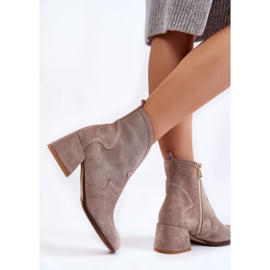 PA2 Bottines à Talons Daim Beige Resso 5