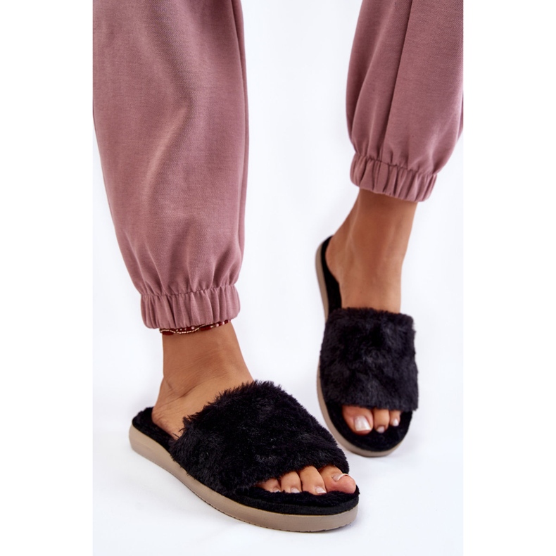 Accueil Chaussons Chaussons Avec Fourrure Inblu EK-05-014 Noir le noir 1