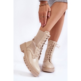 PA1 Chaussettes Cuir Boots à Lacets Beige clair Riston 1 PA1 Chaussettes Cuir Boots à Lacets Beige clair Riston 1