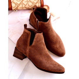 Vinceza Bottines En Daim Ajouré Avec Une Découpe Carine Marron brun 3