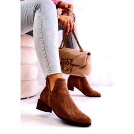 Vinceza Bottines En Daim Ajouré Avec Une Découpe Carine Marron brun 2