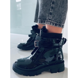 BM Fray Bottines plates laquées noires le noir 4