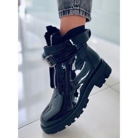 BM Fray Bottines plates laquées noires le noir 5