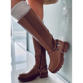 BM Bottes cavalières femme Yuna Camel brun 1