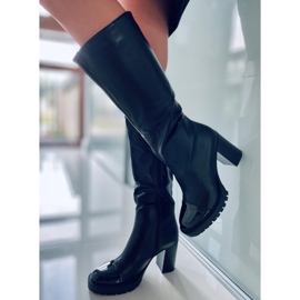 BM Angie Bottes noires à talons larges le noir 3