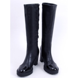 BM Angie Bottes noires à talons larges le noir 2