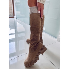 BM Boots en daim à semelle épaisse Cards Kaki 3