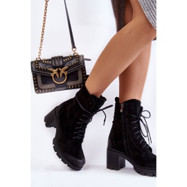 PL5 Bottes Femme Daim à Talon Haut Noir Rea 2