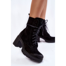 PL5 Bottes Femme Daim à Talon Haut Noir Rea le noir 3