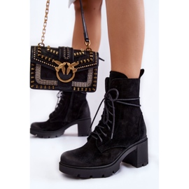 PL5 Bottes Femme Daim à Talon Haut Noir Rea le noir 5