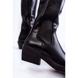 BM Bottes en cuir noir Larsen pour femmes le noir 4