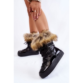 PA1 Bottes De Neige À Lacets Avec Fourrure Pour Femmes Noir Shannon le noir 2 PA1 Bottes De Neige À Lacets Avec Fourrure Pour Femmes Noir Shannon le noir 2