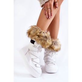 Bottes de neige à lacets blanches Shannon pour femmes 1