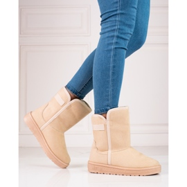 Bottes de neige pour femme en daim beige Big Star KK274617 1