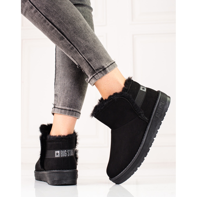 Bottes de neige courtes pour femmes en daim noir Big Star KK274622 2