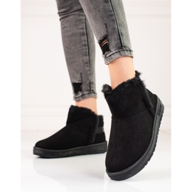 Bottes de neige courtes pour femmes en daim noir Big Star KK274622 le noir 1