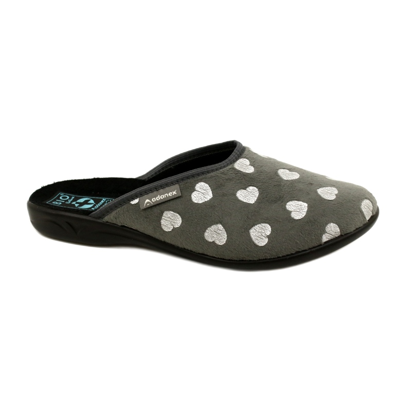 Chaussons Femme Avec Coeurs BIO Adanex 27938 Gris 1 Chaussons Femme Avec Coeurs BIO Adanex 27938 Gris 1