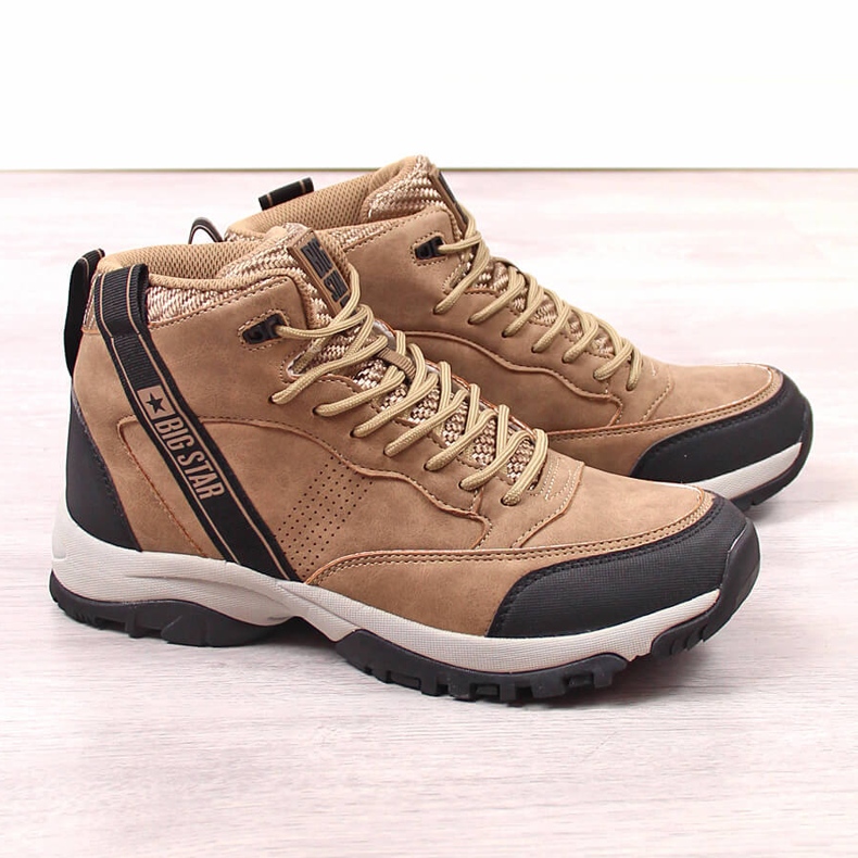 Chaussures trekking montantes homme beige Big Star KK174283 brun 1