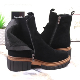 Bottines en cuir, daim pour femmes isolées noir Filippo le noir 4