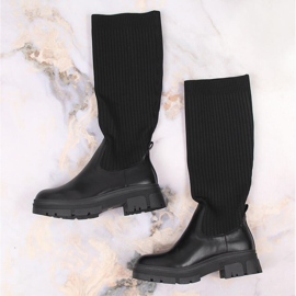 Bottes chaudes femme Filippo noires avec une chaussette le noir 2
