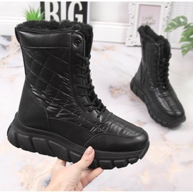 Bottes de neige hautes pour femmes avec fourrure noir Vinceza 1