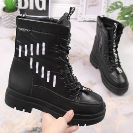 Bottes de neige à lacets pour femmes avec une plateforme Vinceza noire 1
