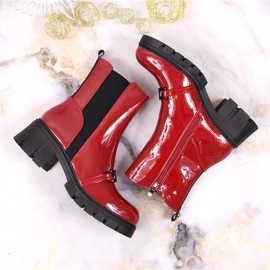 Bottes laquées sur un bloc et une plate-forme avec une chaîne, Potocki rouge chaud 4