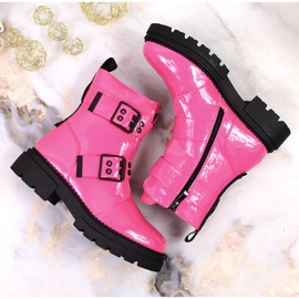 Bottines chaudes femme à boucles fuchsia Laura La.Fi rose 3