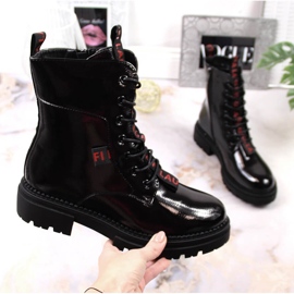 Bottes isolées laquées noires pour femme Laura La.Fi le noir 1