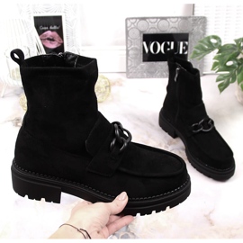 Mocassins femme en cuir suédé noir Laura La.Fi 1