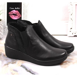 Bottes compensées chaudes noires confortables pour femmes Helios 596 le noir 2