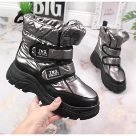 Bottes de neige pour jeunes Potocki en étain avec velcro argent 1 Bottes de neige pour jeunes Potocki en étain avec velcro argent 1