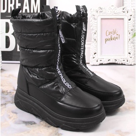 Bottes de neige pour femmes avec une fermeture éclair noir Potocki le noir 2