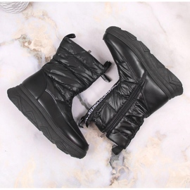 Bottes de neige pour femmes avec une fermeture éclair noir Potocki le noir 3