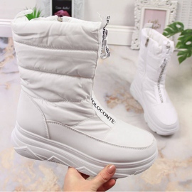 Bottes de neige pour femmes avec une fermeture éclair, blanc Potocki blanche 1