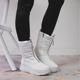 Bottes de neige pour femmes avec une fermeture éclair, blanc Potocki blanche 7