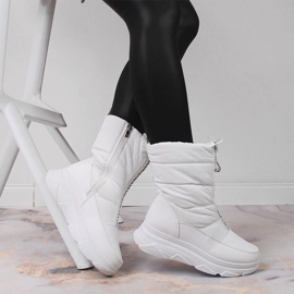 Bottes de neige pour femmes avec une fermeture éclair, blanc Potocki blanche 5