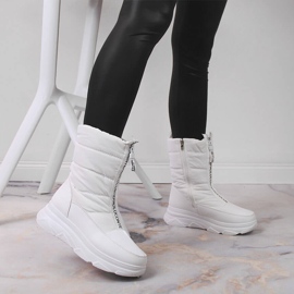 Bottes de neige pour femmes avec une fermeture éclair, blanc Potocki blanche 6