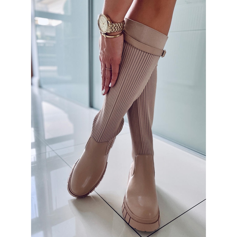 BM Bottes d'équitation à tige souple Blow Taupe beige 1