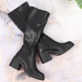 Bottes isolées à talons hauts pour femmes Noir Sergio Leone le noir 1