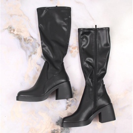 Bottes isolées à talons hauts pour femmes Noir Sergio Leone le noir 2