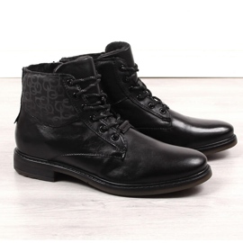 Bottes homme en cuir noir Bugatti KK153008 1