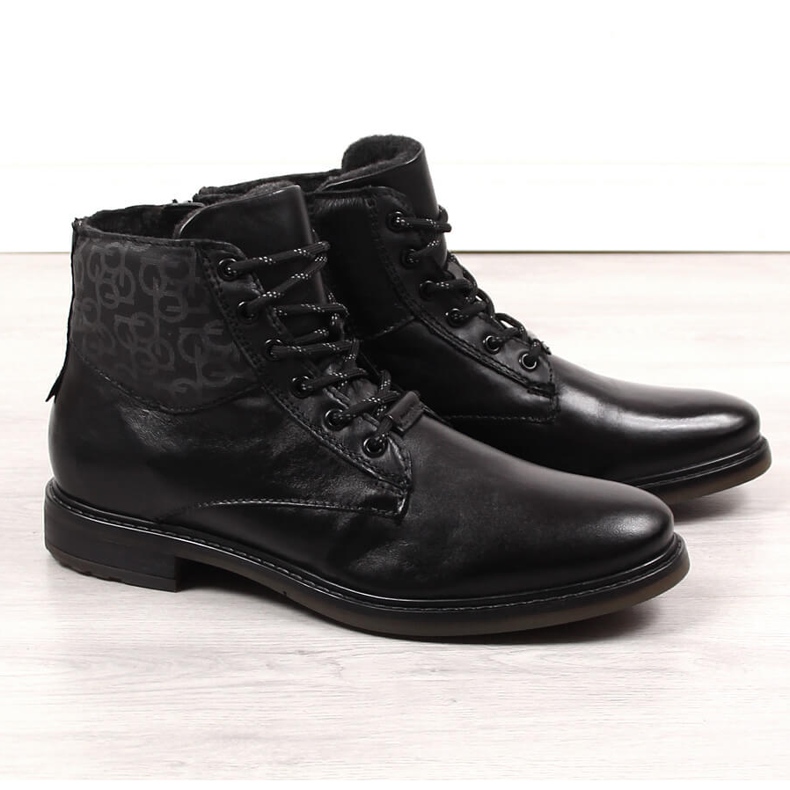 Bottes homme en cuir noir Bugatti KK153008 1