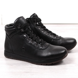 Rieker 18301-00 bottes hautes en cuir isolé noir pour hommes le noir 1