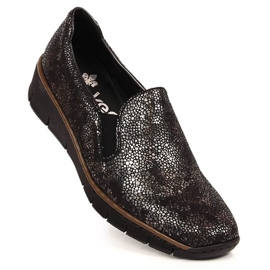 Chaussures à enfiler confortables pour femmes avec élastiques Rieker 53766-00 le noir 1 Chaussures à enfiler confortables pour femmes avec élastiques Rieker 53766-00 le noir 1