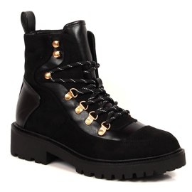 Bottines chaudes femme eVento noires à lacets le noir 1