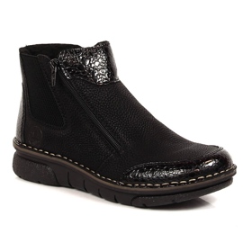 Bottes confortables pour femmes avec isolation noire noire Rieker 73355-00 le noir 7