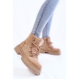 Bottes en daim pour femmes Beige Bellita Trappers 5