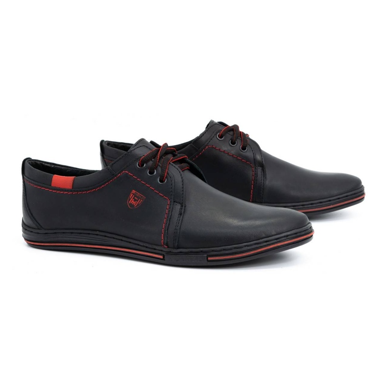 Polbut Chaussures en cuir pour hommes 343 noir 2
