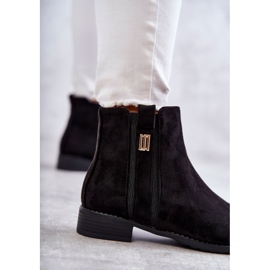 S.Barski Bottines en daim pour femmes avec décoration, noir 3